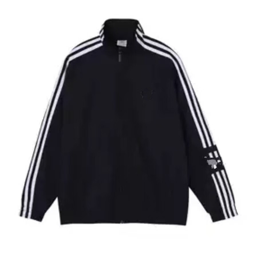 Autumn Embroidered Jacket for Men and Women, Three-Stripe Loose Casual Stand-Up Collar Sports Jacket Trendy Top 41390