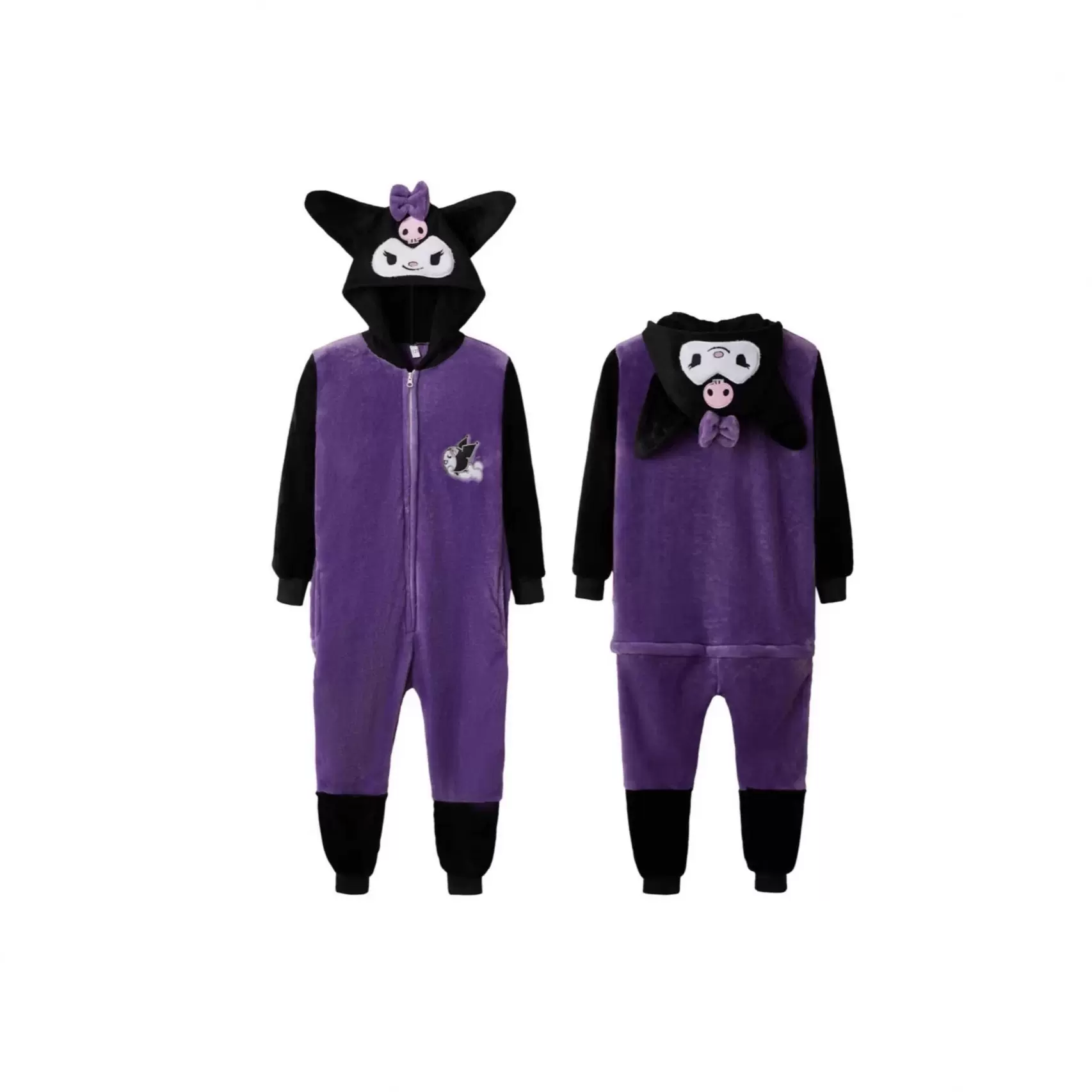 秋冬儿童流氓兔卡通动漫星星兔连体睡衣粉兔家居服法兰绒可爱