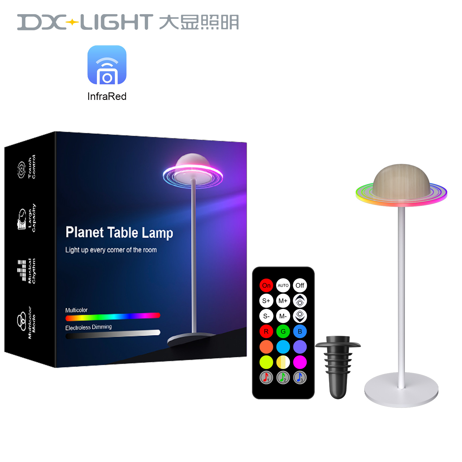 Estrellas transfronterizas luces de luna planetas recargables USB luz de escritorio de alto valor de control remoto acrílico lámpara de noche lámpara de escritorio creativa