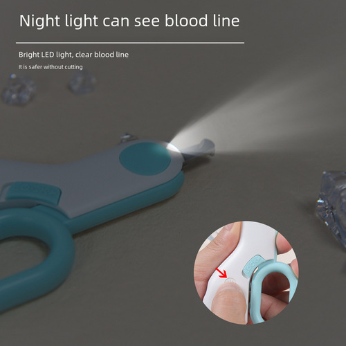 Mini Pet Nail Clipper Beauty Cleaning Supplies LED Light Cat Dog Nail Trimmer Nail Grinder with Blood Line