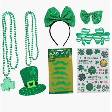 In stock St. Patrick's Day suit Irish shoulder strap Clover glasses headband tattoo stickers Ireland suit In stock St. Patrick's Day suit Irish shoulder strap Clover glasses headband tattoo stickers Ireland suit