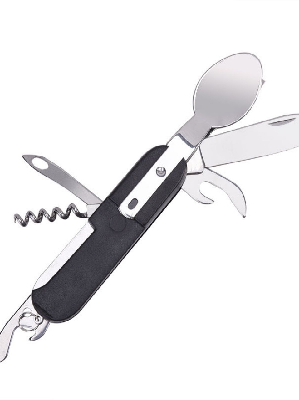 Vajilla portátil Vajilla para exteriores Camping Cuchara plegable Cuchara Cuchara Combinación Vajilla plegable multifuncional Juego de tres piezas