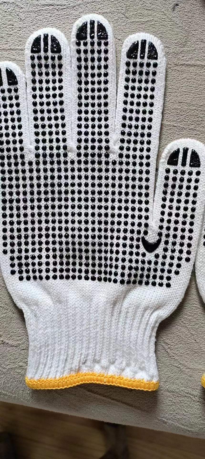 Guantes de trabajo de algodón con puntos de goma, resistentes y antideslizantes