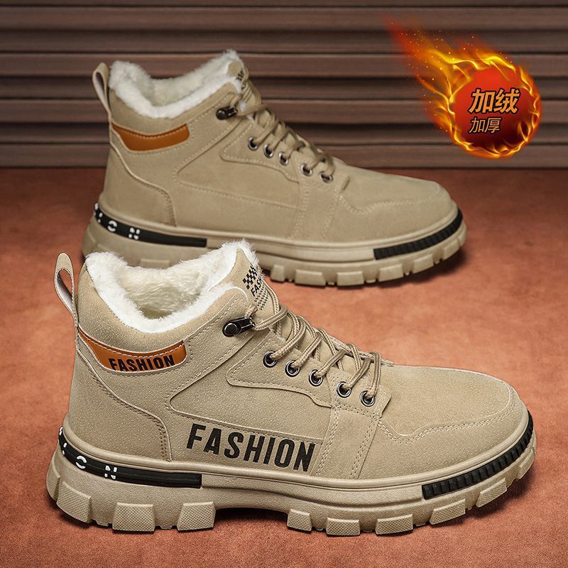 Zapatos de invierno para hombre 2025, nuevo estilo, forrados de lana, gruesos, cálidos, de algodón, deportivos, antideslizantes, de trabajo, estilo Martin, de seguridad, modernos. image 1