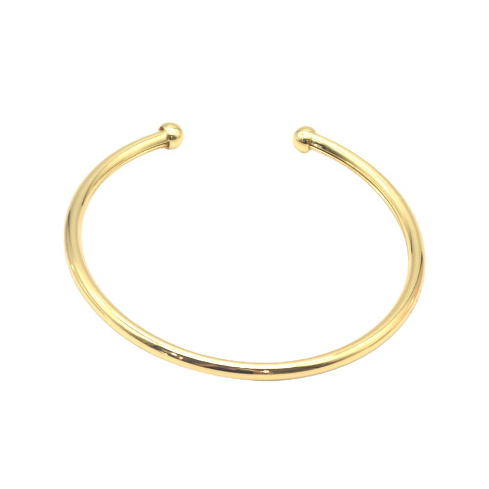 Real chapado en oro cobre abierto flexible pulsera europea y americana simple abierto Ajustable trenzado deformación pulsera para mujeres