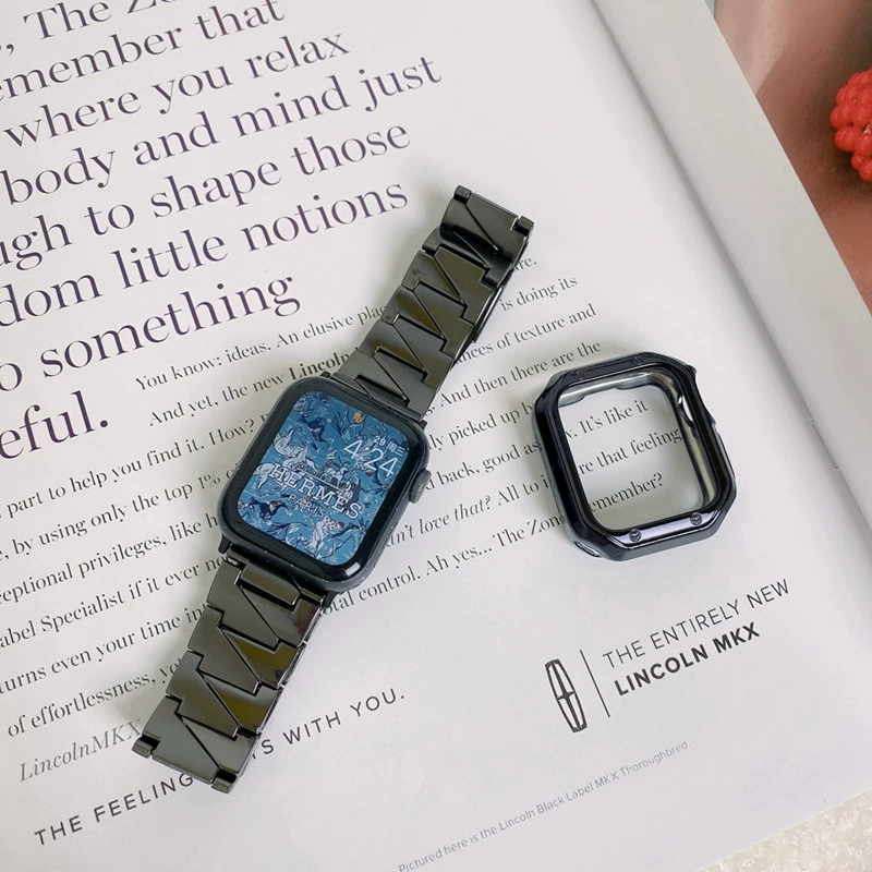 Для Apple Watch iwatch7 ремешок iwatch3456 поколения SE из нержавеющей стали зубной ремешок