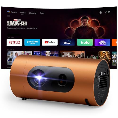 Portable Projector Built-in Apps & Android 14 OS, 1080P FHD