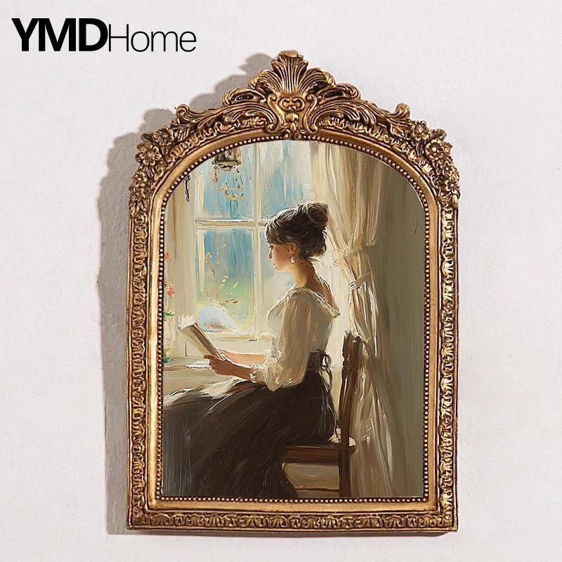 Wall-Mounted Retro Nostalgic Carved European-Style Resin Combination Photo Frame Ornaments Bedroom Wedding Photo Frame Home Soft Decoration