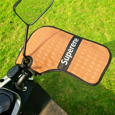 sun protection gloves, summer sunshade: Motorcycle Handle Cover - one-size-fits-all-small-opening-luxurious-brown-high-quality-leathercool-and-breathable