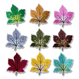 创意枫叶刺绣布贴多色绣花贴个性徽章补丁热熔胶服装辅料跨境热卖