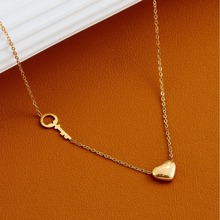 2024新款时尚百搭爱心钥匙电镀18K金不掉色钛钢项链轻奢气质小众