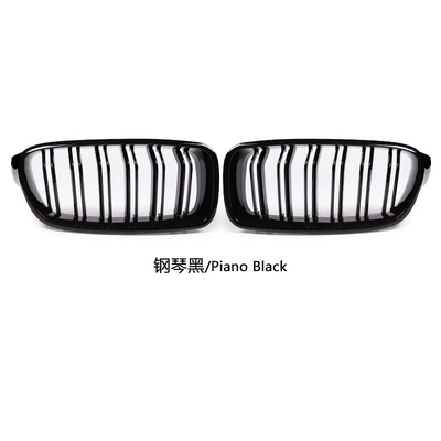 Suitable for 12-19 Bmw 3 Series F30 Glossy Black Grille Modification, Glossy Black 3 Series Double Line Grille F35 Double Bar Grille (Zhongwang) - f30-f35-mid-grid-piano-black-thickened-version
