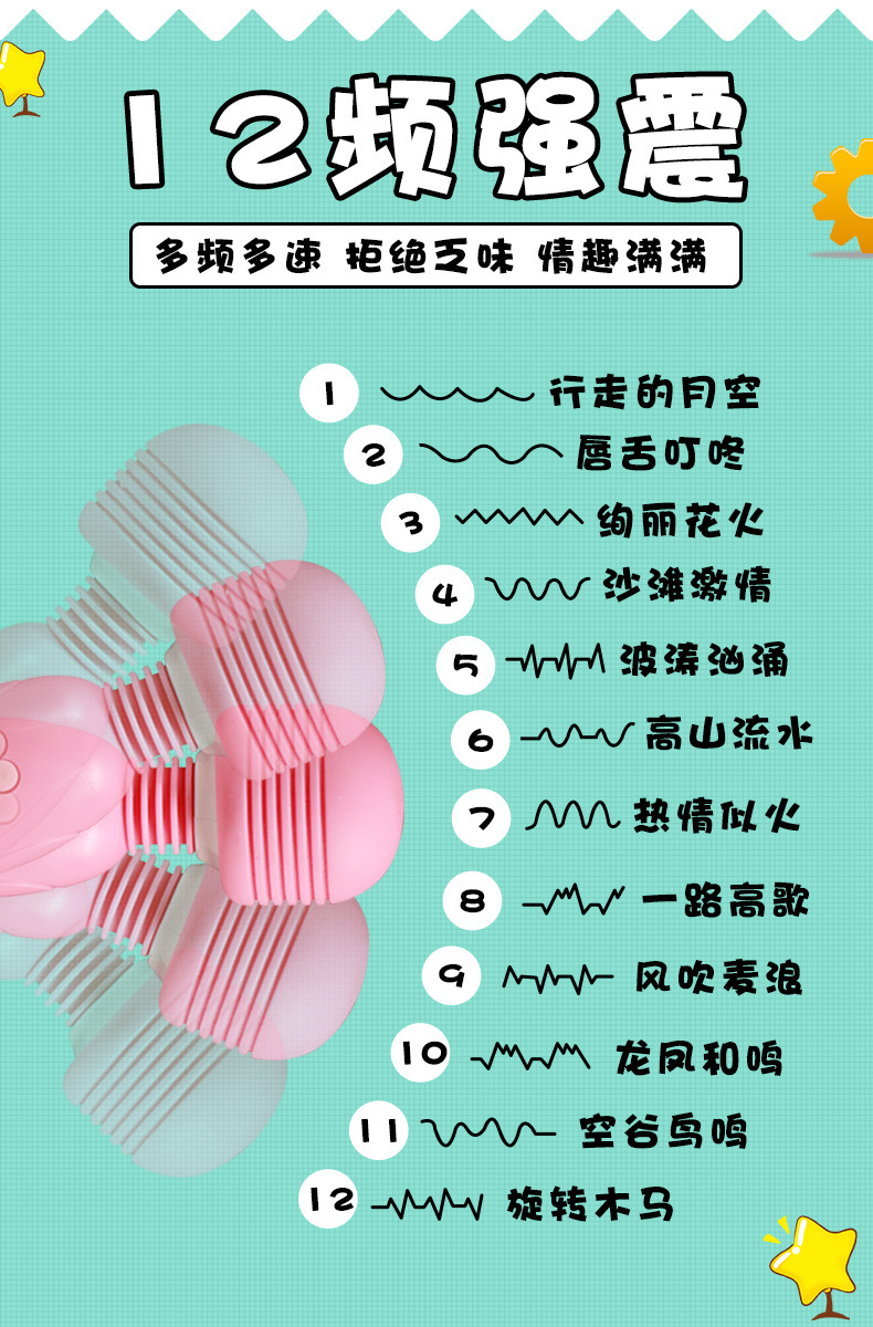 Jiuai Electric Vibrator for Women, One-Button Control, ABS Body, Pink and White — detail image 13