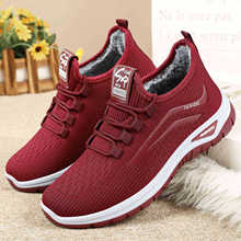 棉鞋女鞋百搭冬季新款加绒加厚棉靴软底不累脚妈妈棉靴跨境代发