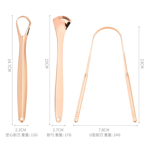Stainless steel tongue scraper Tongue cleaner Tongue scraper Tongue brush Oral cleaning tool