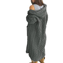 I 92126 Lazy Hooded Cardigan Sweater ����翪��ë��