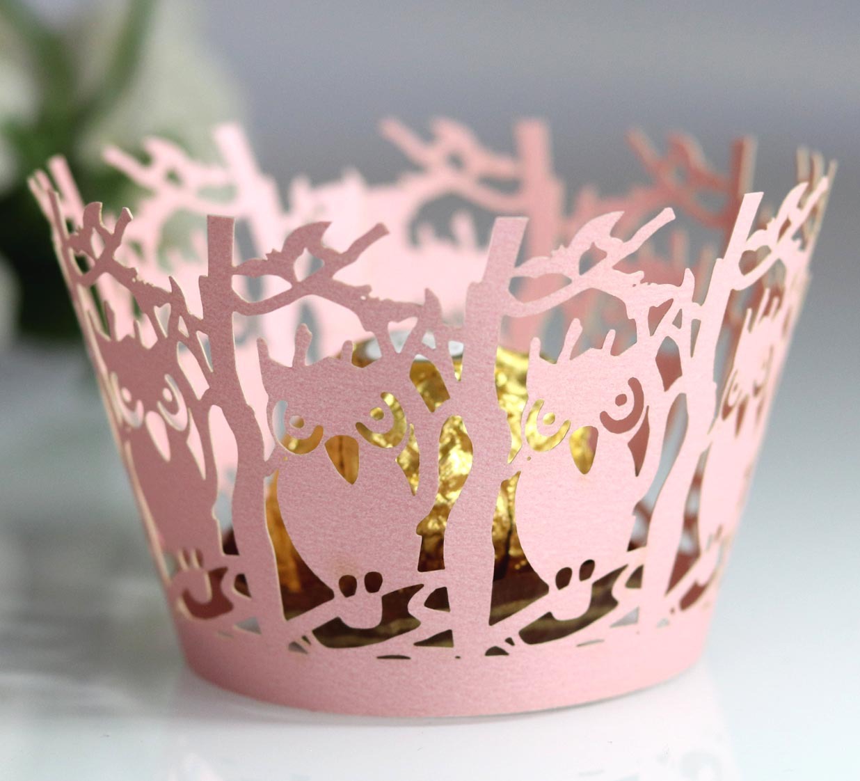 新款啄木鸟款蛋糕纸围边 纸杯镂空 节日烘焙纸包装 浙江义乌批发