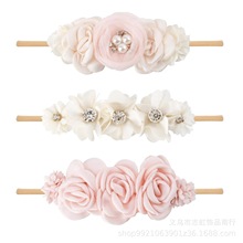 跨境欧美婴儿发带高级花朵头饰公主宝宝新生儿儿童饰品宝宝发饰