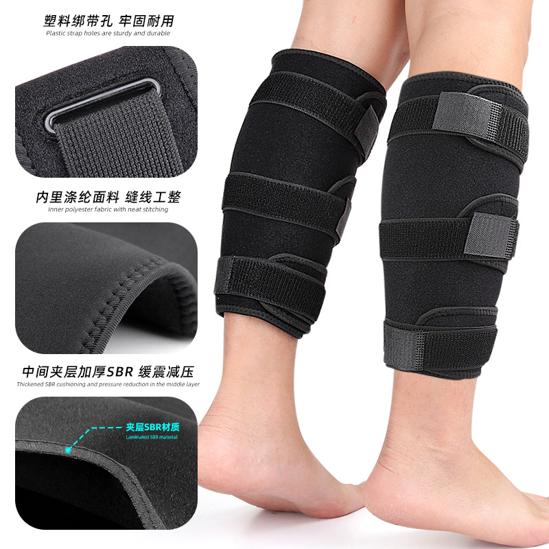 Adjustable calf support sleeve calf compression sleeve with six buckles pressure strip winding compression calf protection