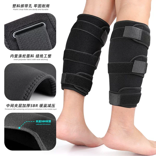 Adjustable calf support sleeve calf compression sleeve with six buckles pressure strip winding compression calf protection