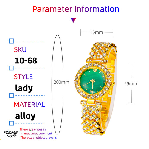 New women's diamond small green quartz watch watch love bracelet jewelry set crystal women's watch light luxury