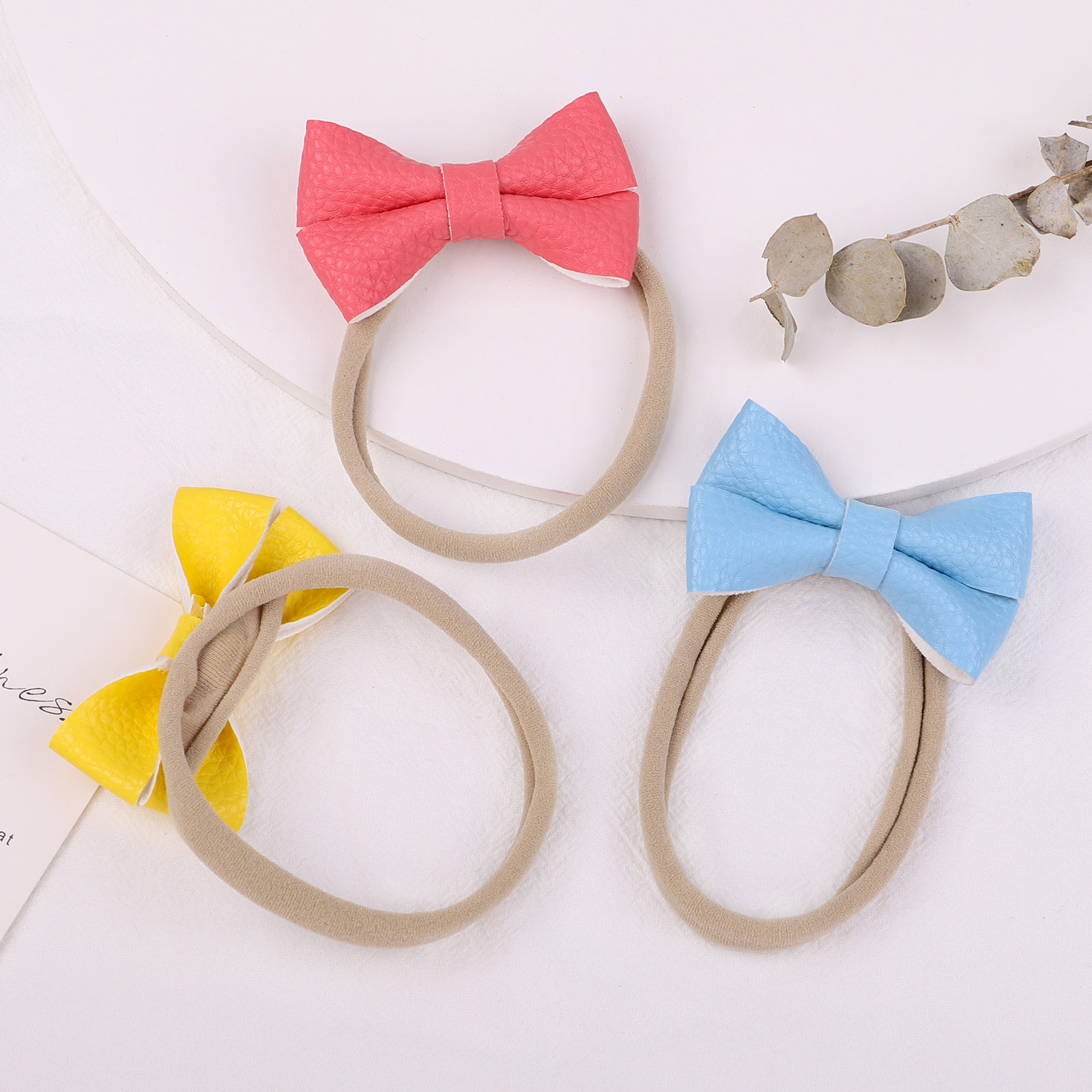 new leather bow hair band cartoon baby headband wholesalepicture5