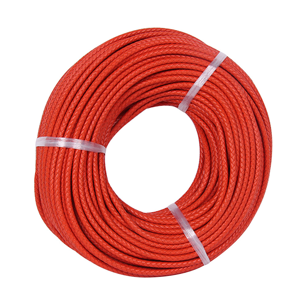 Pulsera de cuerda de cuero de vaca de primera capa cuerda de cuero Zhou Sheng mismo estilo cuerda de cuero tejida adecuada para Zhou Sheng cuentas de la suerte accesorios de joyería de oro duro