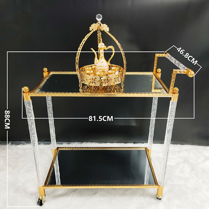 직사각형 크리스탈 기둥 다이닝 카트