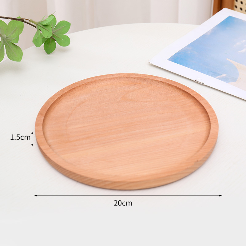 Bandeja de madera maciza estilo japonés, plato rectangular de almacenamiento, plato creativo para frutas, plato de madera de haya para desayuno, bandeja de madera para aperitivos.