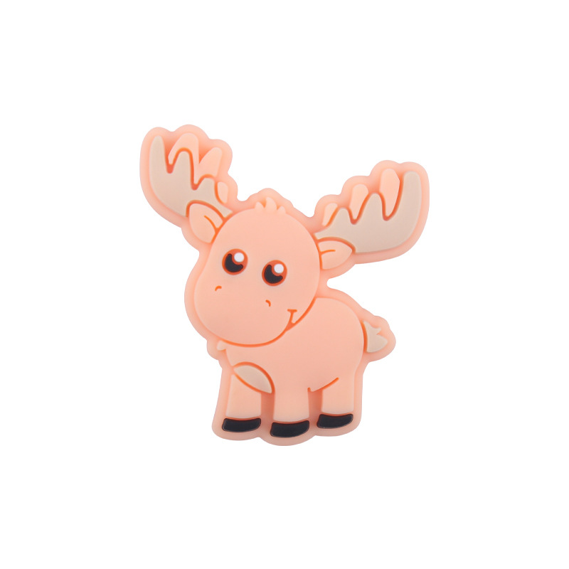 Bebé suministros de dibujos animados de silicona animal ELK mordedor creativo DIY bebé molar pezón anti-gota cadena Accesorios