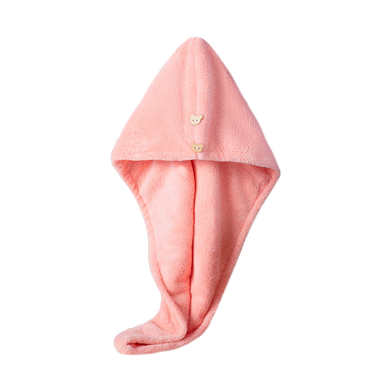 Gorro de secado de pelo de doble capa de coral grueso color caramelo suave súper absorbente pañuelo de secado rápido Toalla de secado de pelo 2 paquetes