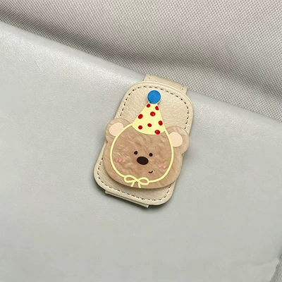 Car Glasses Clip/Bill Clip – Cute Cartoon Glasses Clip - yellow-hat-bear-rice-glasses-clip