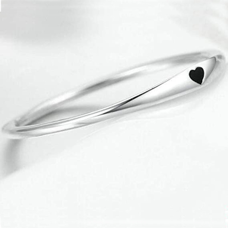 Heart Shape Pattern Simple Style Heart Shape Titanium Steel Plating Rings