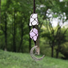 Organic crystal with amethyst, metallophone, natural ore, pendant handmade, woven transport