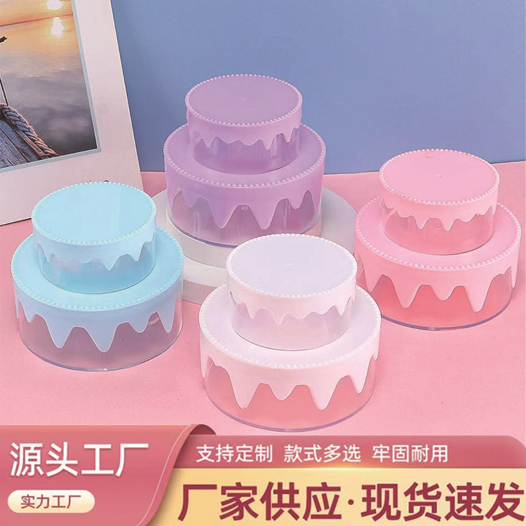Handmade DIY Artificial Cream Glue Toy Double-Layer Cake Storage Box Making Materials Decoration Girl Birthday Gift