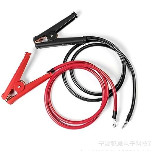 重型电线，带鳄鱼夹，100%纯铜线，正负极电池线，- 1/0 AWG规格