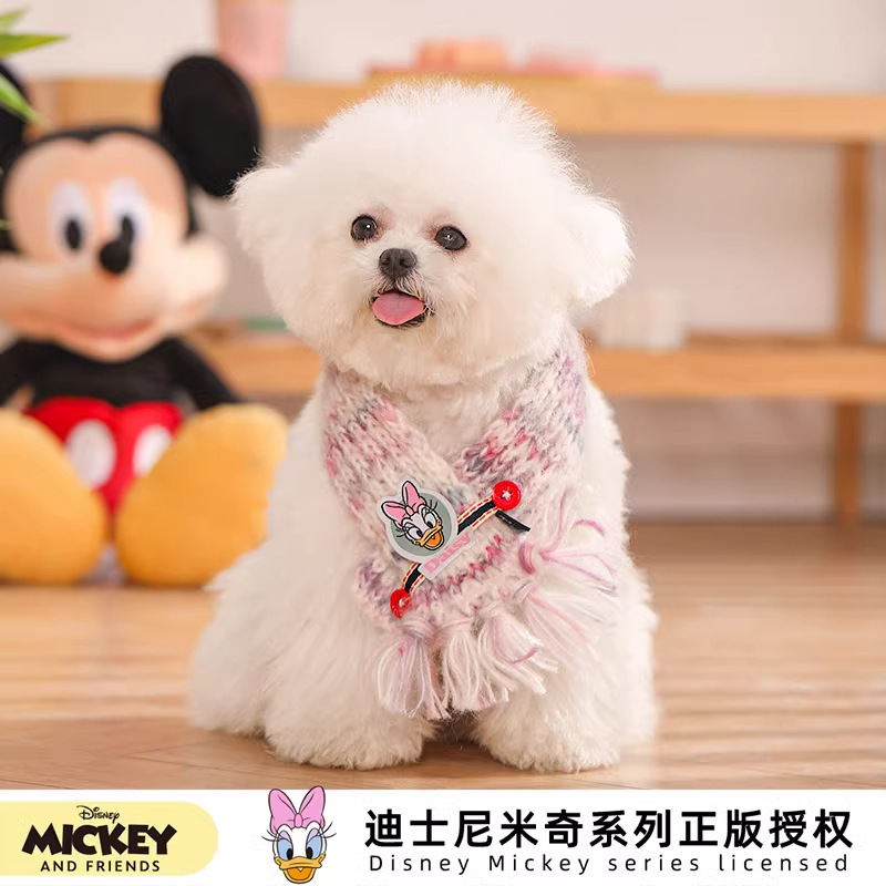 Disney serie Mickey bufandas para perros Minnie perros pequeños y medianos collares calientes gatitos accesorios de mascotas de invierno