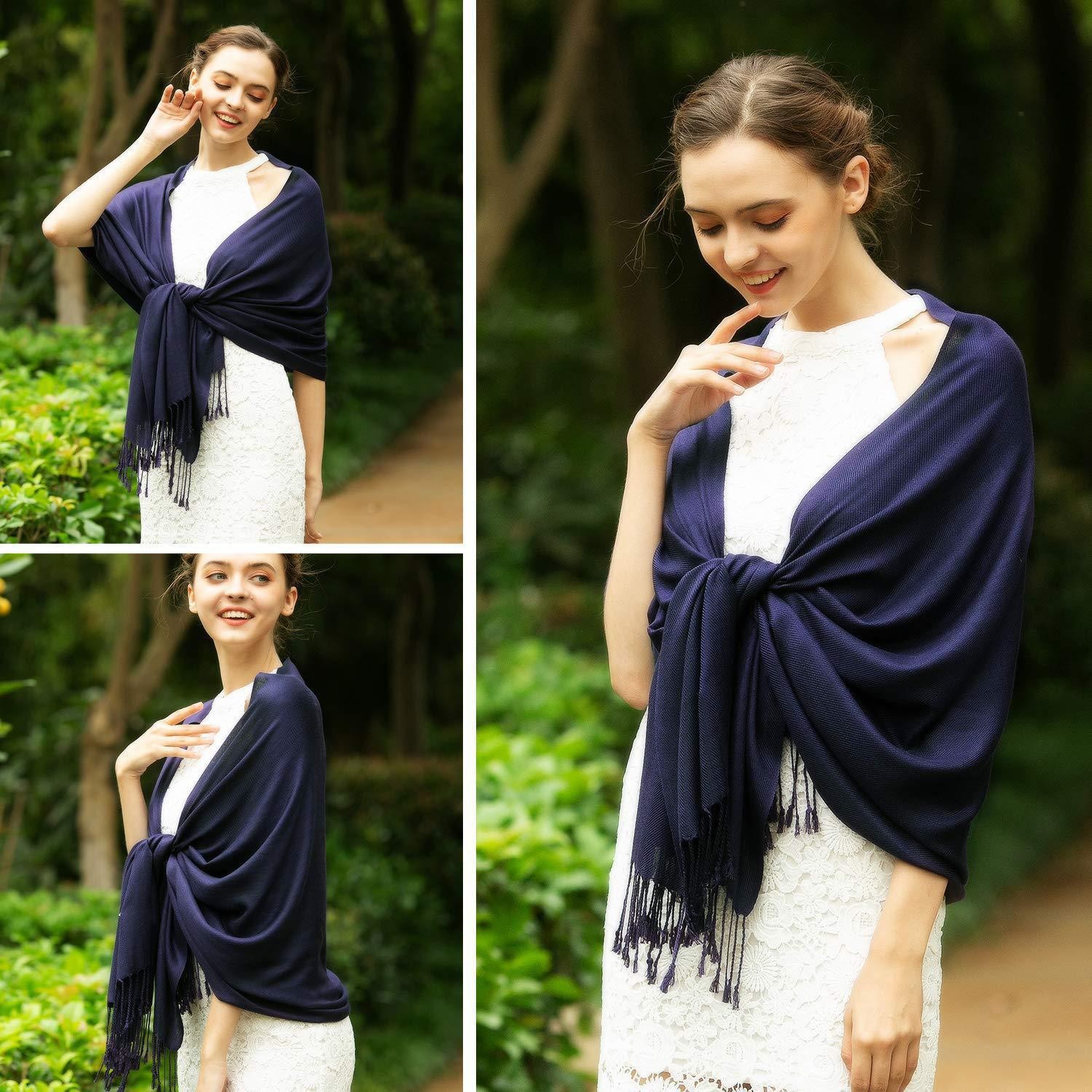 European and American Autumn and Winter New Foreign Trade Shawls, Solid Color Scarves for Women, Warm Faux Cashmere Mid-Length Tassel Scarves, Cross-Border Wholesale
