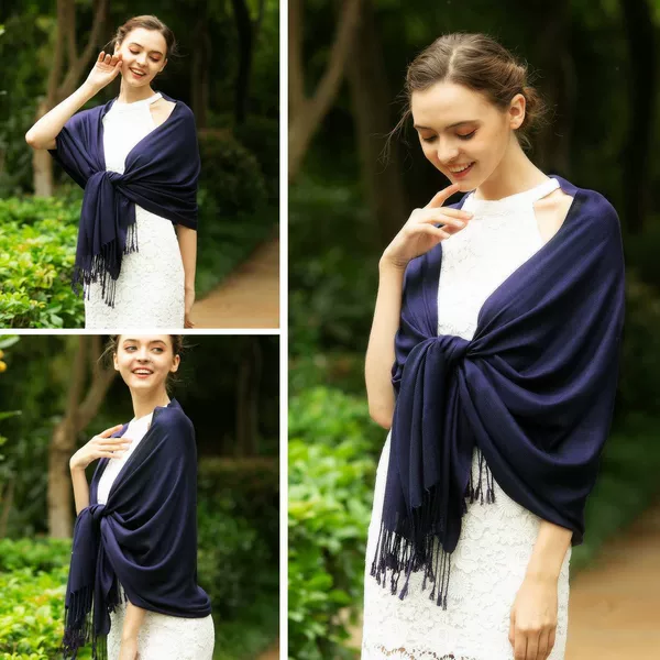 European and American Autumn and Winter New Foreign Trade Shawls, Solid Color Scarves for Women, Warm Faux Cashmere Mid-Length Tassel Scarves, Cross-Border Wholesale