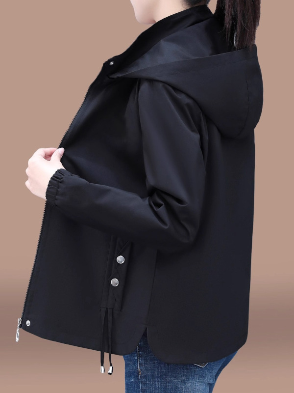 妈妈秋装外套女2025新款春秋薄款洋气减龄宽松夹克休闲卡其色上衣|undefined