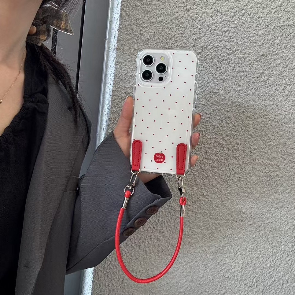 Red Polka Dot Phone Case For Iphone Pro Max Celebrity Style Cover_voghion.com