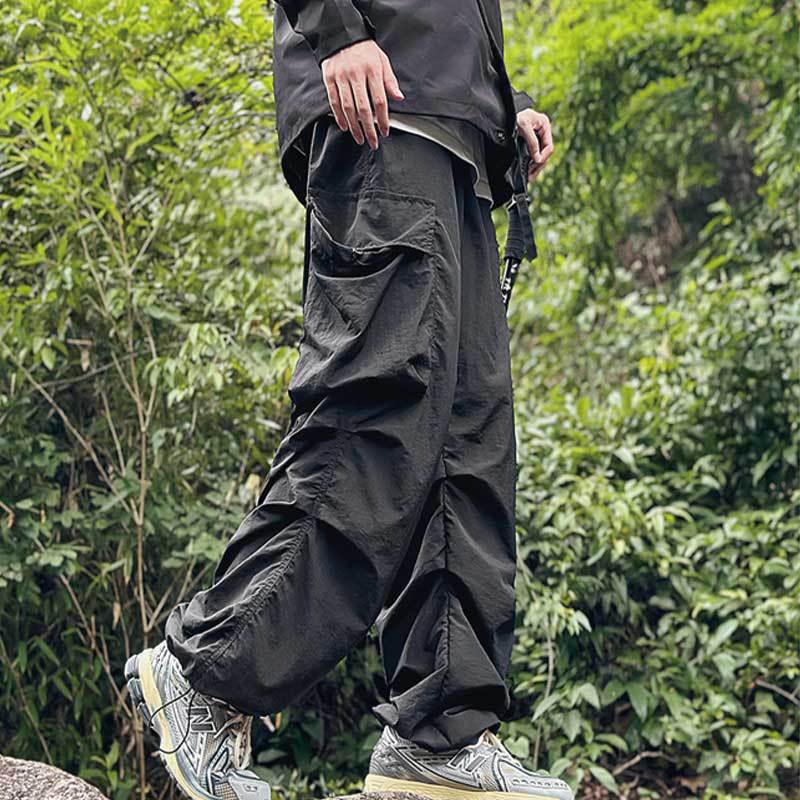 American Outdoor functional mountaineering pants men's spring casual hiking paratrooper drawstring overalls one-piece delivery