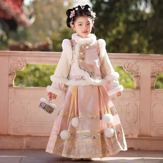格格服女童汉服冬季2025新款古装儿童秋冬装国风加厚旗袍裙拜年服