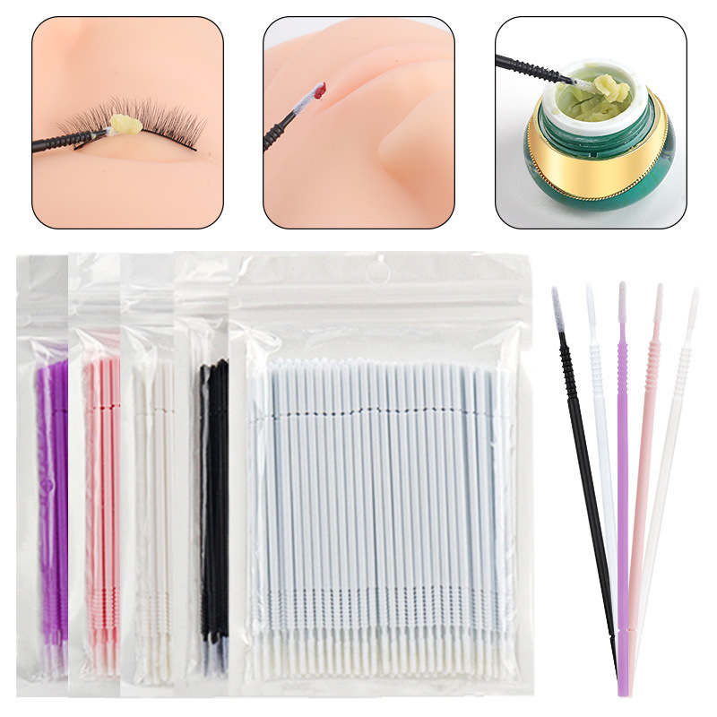 Wholesale eyelash cleaning cotton swab grafting eyelash thread long cotton swab disposable makeup brush eye shadow eyeliner brush Wholesale eyelash cleaning cotton swab grafting eyelash thread long cotton swab disposable makeup brush eye shadow eyeliner brush