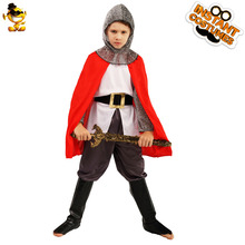 萬聖節小男孩兒童歐洲中世紀十字軍騎士表演服裝武士角色扮演童裝