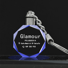 创意发光3D内雕12星座生肖水晶钥匙扣汽车挂件广告毕业纪念品制作