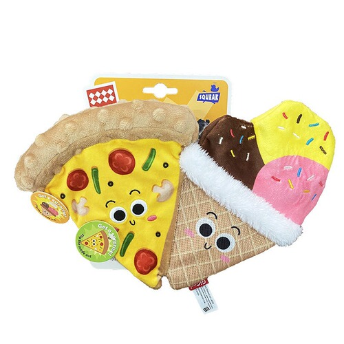  New Arrival Series Burger French Fries Pizza Ice Cream Small Dog Toys for Bichon Frise and Teddy Dogs
