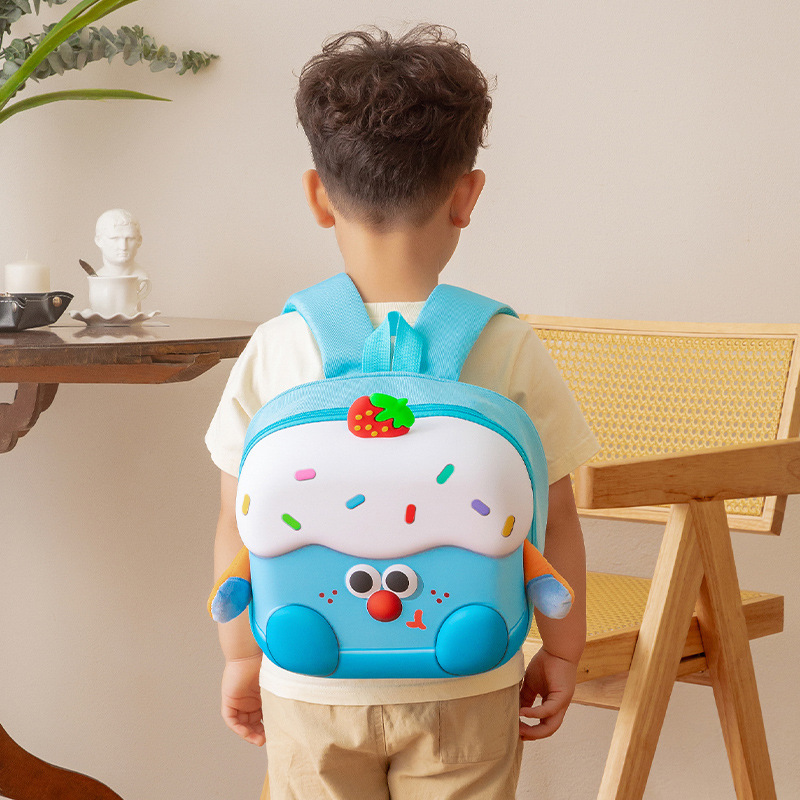 Mochila portátil para niños con cáscara de huevo, caricatura lindo pastel, mochila para niños y niñas, jardín de infantes, mochila escolar para niños y medianos.
