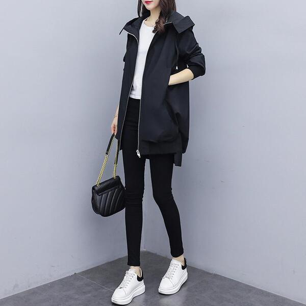 Demi-season khaki elegant trench coat