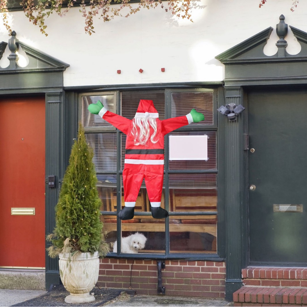 Papá Noel transfronterizo trepa la pared decora la ropa de la ventana de la pared de Navidad atmósfera extraña Papá Noel trepa la pared ropa
